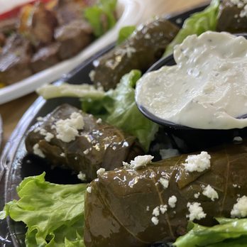 Gyros Place - a plate of stuffed grape leaves - Greek Near Me - Mesa, Arizona Gyros Place - a plate of stuffed grape leaves - Greek Near Me - Mesa, Arizona