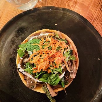 Claro - memela with mushrooms - Mexican Near Me - Brooklyn, New York