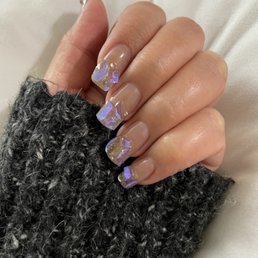 Laser reflection nail stone with clear brown gel color Laser reflection nail stone with clear brown gel color