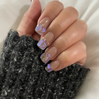 Kayla's Nail Care - Laser reflection nail stone with clear brown gel color - Nail Salons Near Me - Cupertino, California Kayla's Nail Care - Laser reflection nail stone with clear brown gel color - Nail Salons Near Me - Cupertino, California