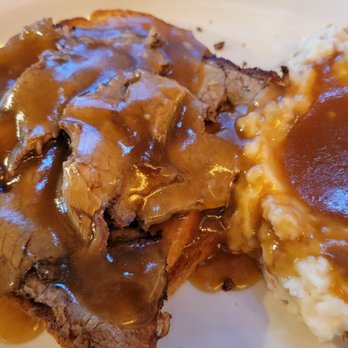 Brandon's Diner - Roast beef sandwhich with mash potatoes drenched in gravy.  Excellent. - American Near Me - Upland, California