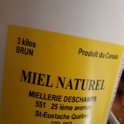 Miellerie Deschamps - Miel Brun.  C'est une grande taille