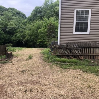 All American Tree Specialist - Fence taken out and left uninstalled to accommodate the lift truck in the back yard. - Tree Services Near Me