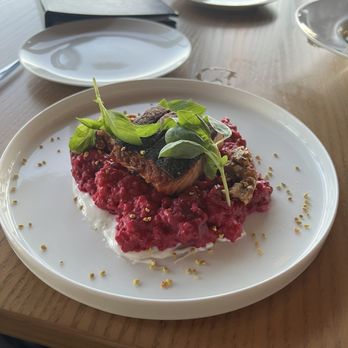 Il Cervo - Salmon with beet risotto - Cocktail Bars Near Me - Milwaukee, Wisconsin Il Cervo - Salmon with beet risotto - Cocktail Bars Near Me - Milwaukee, Wisconsin