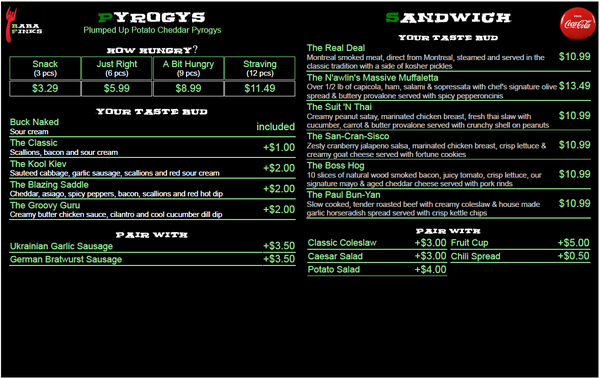 Menu photo 2 Baba Finks Kiosk Edmonton, AB Menu photo 2 Baba Finks Kiosk Edmonton, AB