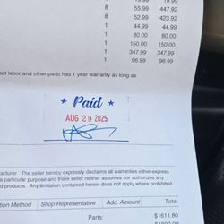 N Carolina Auto Solutions - Head gasket job and cylinder head (to replace the one they damaged) $3800 instead of the $8500 Aaron wanted.