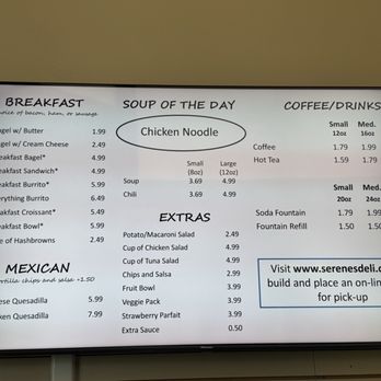 Serene’s Deli - Menu - Delis Near Me - Phoenix, Arizona