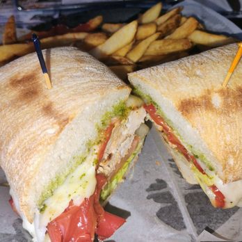 Dan's Place - Chicken pesto sandwich with fries - Pizza Near Me - West Greenwich, Rhode Island Dan's Place - Chicken pesto sandwich with fries - Pizza Near Me - West Greenwich, Rhode Island