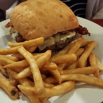 Burg'r Bar - Blue cheese bacon burger with regular side French fries - Burgers Near Me - Punta Gorda, Florida