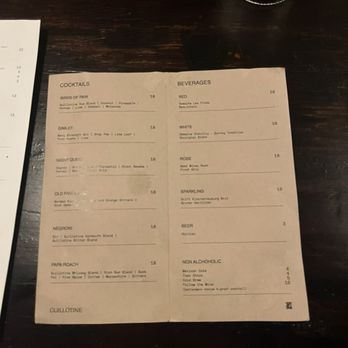 Guillotine - drinks menu - Cocktail Bars Near Me - Seattle, Washington