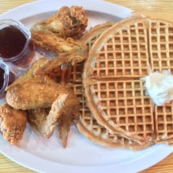 Kuzzos Chicken & Waffles - Trey Deuce with 2 waffles and requested all wings for my 3 chicken pieces. Otherwise comes with 1 wing, 1 drum, 1 thigh
