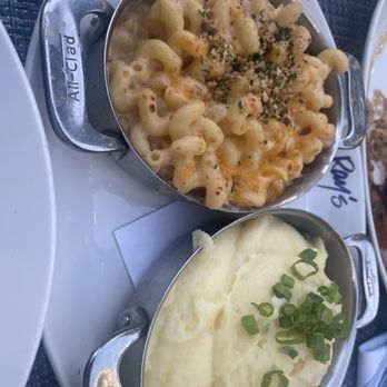Ray's On the River - Cast Iron Mac and Cheese Mashed potatoes with chives. - Seafood Near Me - Sandy Springs, Georgia Ray's On the River - Cast Iron Mac and Cheese Mashed potatoes with chives. - Seafood Near Me - Sandy Springs, Georgia