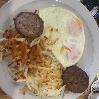 Ranch House Restaurant - Two eggs over easy, hash-browns, and sausage - Coffee & Tea Near Me - Harrison, Arkansas Ranch House Restaurant - Two eggs over easy, hash-browns, and sausage - Coffee & Tea Near Me - Harrison, Arkansas