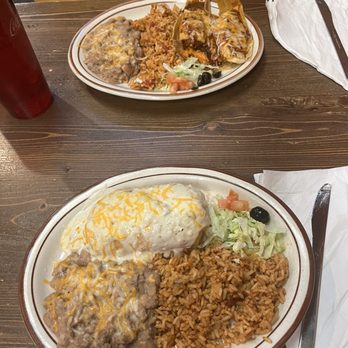 Zapata's - Tamales, Chicken Chimichanga, we also got the salsa which was DELICIOUS, just didn't have time to take a picture because it was SO good!!! - Mexican Near Me - Cody, Wyoming
