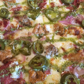 Blaze Pizza - Food porn worthy. White top with chosen extras. - Salad Near Me - Hicksville, New York