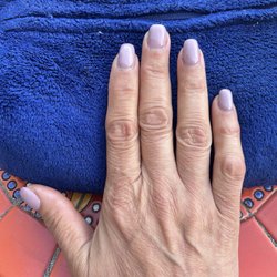 L A Perfection Nails - Middle nail.. She didn't trim this hand .. It was weird