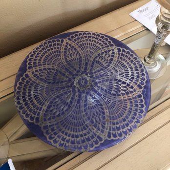 Lee Fusion Art Glass Studio - Same plate, flipped over. Serving Cake plate. - Art Galleries Near Me - Mount Dora, Florida Lee Fusion Art Glass Studio - Same plate, flipped over. Serving Cake plate. - Art Galleries Near Me - Mount Dora, Florida