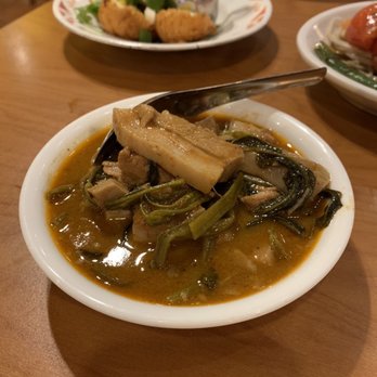 Immm Rice and Beyond - Gaeng tae poe (tamarind red curry, pork belly, water spinach) - Thai Near Me - Chicago, Illinois Immm Rice and Beyond - Gaeng tae poe (tamarind red curry, pork belly, water spinach) - Thai Near Me - Chicago, Illinois