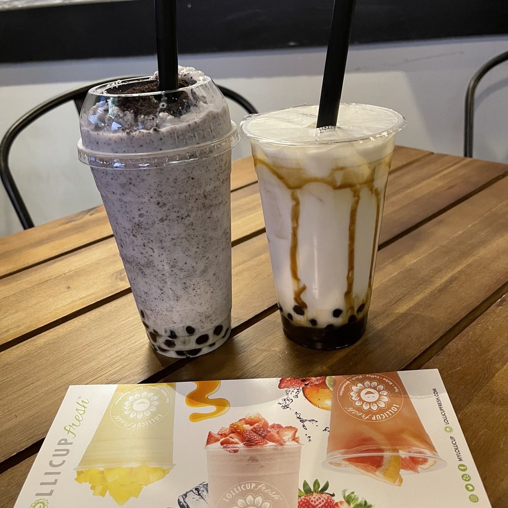 Lollicup Fresh - Roasted brown sugar Boba milk and cookies and cream Boba - Taiwanese Near Me - Oceanside, California Lollicup Fresh - Roasted brown sugar Boba milk and cookies and cream Boba - Taiwanese Near Me - Oceanside, California