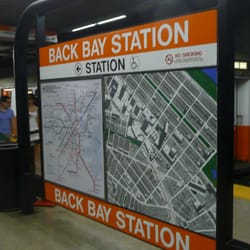 Orange Line MBTA - Map sign at Back Bay Station