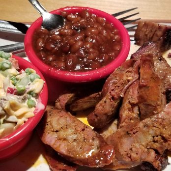 A Little BBQ Joint - Sausage, burnt ends, pea salad and beans - Barbeque Near Me - Independence, Missouri A Little BBQ Joint - Sausage, burnt ends, pea salad and beans - Barbeque Near Me - Independence, Missouri
