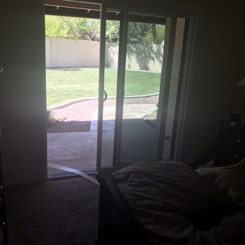 Energy One - Door left open with trim piece left behind while installer is working on a different door. - Windows Installation Near Me - Las Vegas, Nevada Energy One - Door left open with trim piece left behind while installer is working on a different door. - Windows Installation Near Me - Las Vegas, Nevada