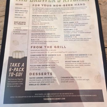 The Brewer's Cabinet - Other side of menu - Brewpubs Near Me - Reno, Nevada The Brewer's Cabinet - Other side of menu - Brewpubs Near Me - Reno, Nevada