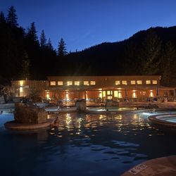 Quinn's Hot Springs Resort - Pools at dusky