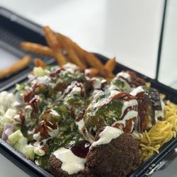Flaming Bites Halal Grill - Falafal over Rice