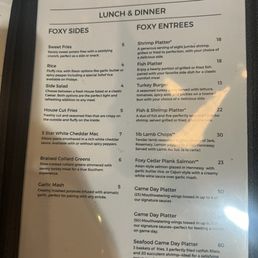 Entree/Sides menu