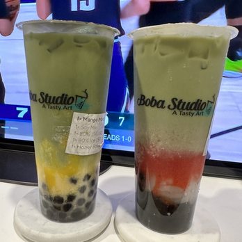 Boba Studio - Strawberry and Mango Matcha Latte - Coffee & Tea Near Me - Walnut Creek, California
