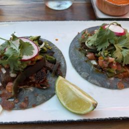 Carne Arrechera tacos (steak)
