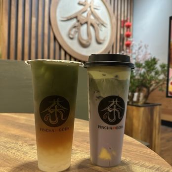 Pincha Boba - Left: Matcha Cha Cha  Right: Tataro-Land - Bubble Tea Near Me - Ventura, California