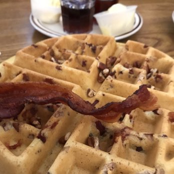 Golden Waffle Cafe - Bacon pecan waffle delish sorry I but the bacon it should be full sized - Breakfast & Brunch Near Me - Placerville, California Golden Waffle Cafe - Bacon pecan waffle delish sorry I but the bacon it should be full sized - Breakfast & Brunch Near Me - Placerville, California