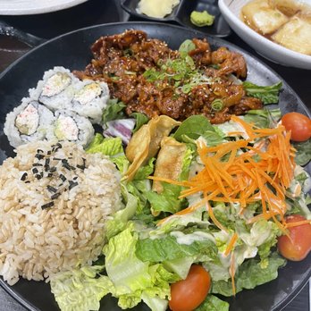 Yoshi Sushi - Spicy Pork Plate Lunch Special - Japanese Near Me - Milpitas, California Yoshi Sushi - Spicy Pork Plate Lunch Special - Japanese Near Me - Milpitas, California