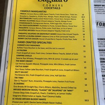 Saguaro Corners Restaurant & Bar - Cocktail Menu - Bars Near Me - Tucson, Arizona Saguaro Corners Restaurant & Bar - Cocktail Menu - Bars Near Me - Tucson, Arizona