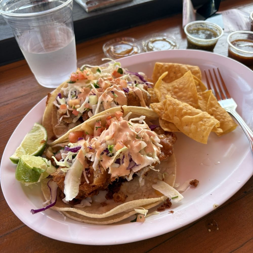 Happy hour fish tacos