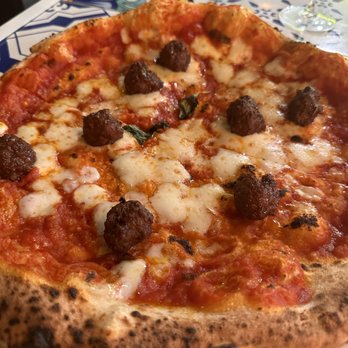 BELLILLO - A Taste of Napoli - Meatball pizza - the pizza crust, cheese and sauce were good. Meatballs were a little overdone & tiny. - Pizza Near Me - Miami, Florida