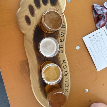 Squatch Brewing - Flight holders are very cool - Brewpubs Near Me - Monroeville, Pennsylvania