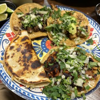 Tacotlan - So good too - this is pollo, carnitas, carne asada, y steak quesadilla!! - Mexican Near Me - Chicago, Illinois