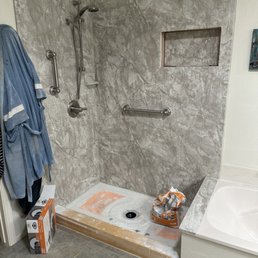 Unfinished shower