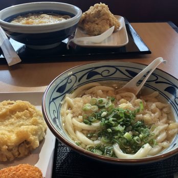 Marugame Udon - Regular kake udon with a croquette and sweet potato tempura - Japanese Near Me - Berkeley, California