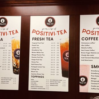 TeaCo - a variety of drinks displayed on a menu - Coffee & Tea Near Me - Dallas, Texas TeaCo - a variety of drinks displayed on a menu - Coffee & Tea Near Me - Dallas, Texas