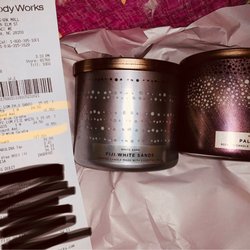 Bath & Body Works - I chose White Barn Palo Santo 3 wick & White Barn Figi White Sands 3 wick candles. Sale $15.95