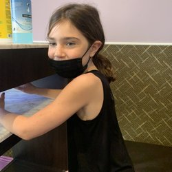 Aqua Nails & Spa - My 9 y/o attempting to sit still for her nails to harden lol