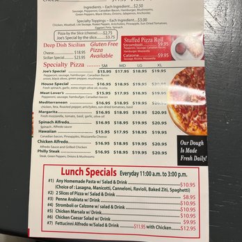 Joe's Pizza Pasta & Subs - menu - Pizza Near Me - Arlington, Texas Joe's Pizza Pasta & Subs - menu - Pizza Near Me - Arlington, Texas