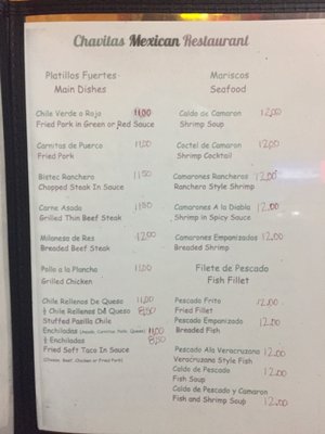 Menu photo 4 Chavitas San Francisco, CA