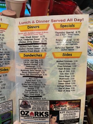 Menu photo 6 Log Cabin Cafe Ridgedale, MO