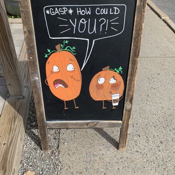 9 Mile Coffee - How cute is this art work for the fall pumpkin season! - Coffee & Tea Near Me - Schroon Lake, New York