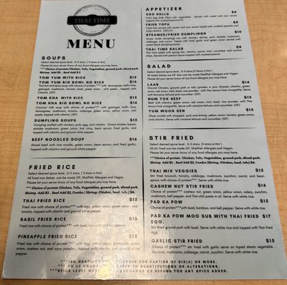Menu photo 1 Thai Time Murray, UT